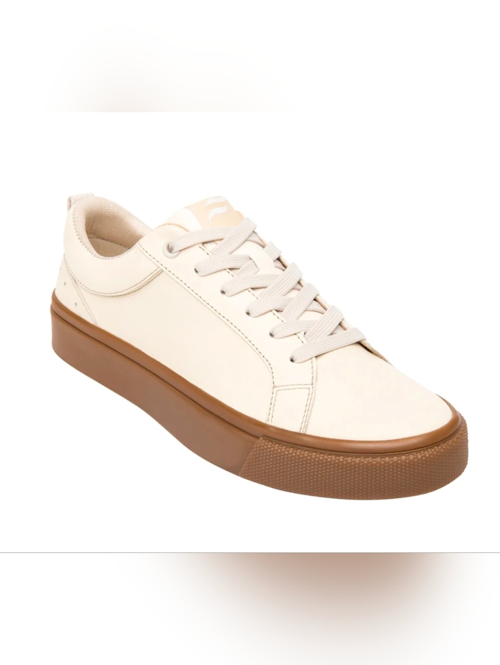 Flexi Women's Cream Sneakers with Tan Gum Sole